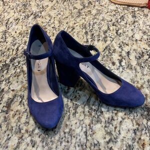 Via Spiga Blue Suede Heels